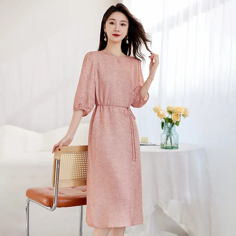 Yi Mengyuan Silk Short Sleeved Dress Women's-9