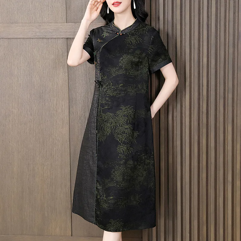 Yi Mengyuan Short Sleeved Dress Women's-3