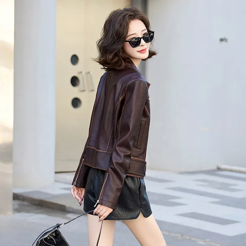 Yi Mengyuan Leather Jacket Women's-4