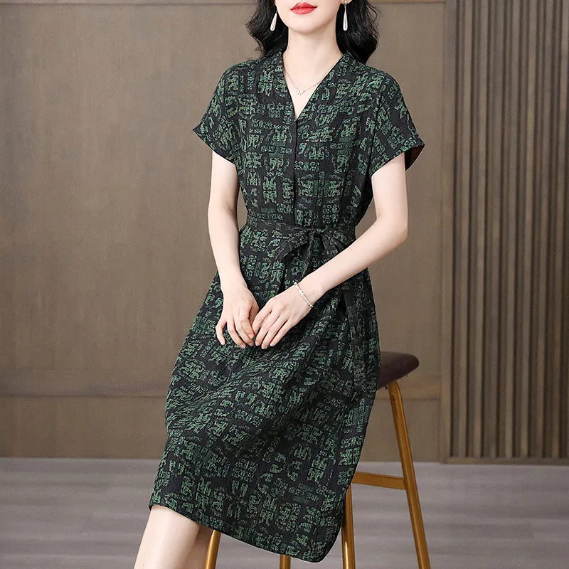 Yi Mengyuan Short Sleeved Dress Women's-3