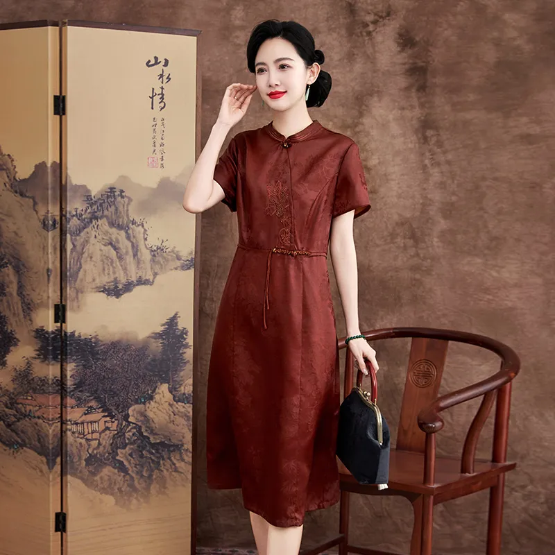 Yi Mengyuan Short Sleeved Dress Women's-5