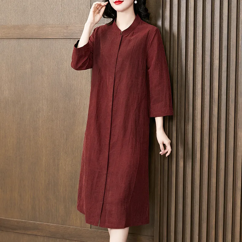 Yi Mengyuan Silk Long Sleeved Dress Women's-2