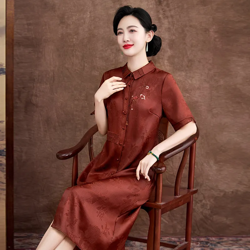 Yi Mengyuan Short Sleeved Dress Women's-5