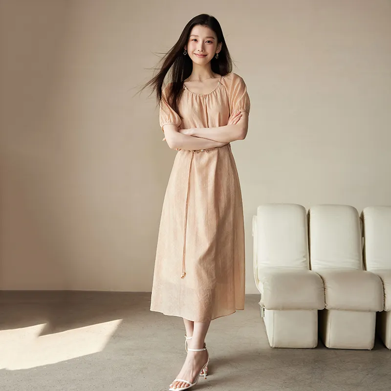 Yi Mengyuan Short Sleeved Dress Women's-3