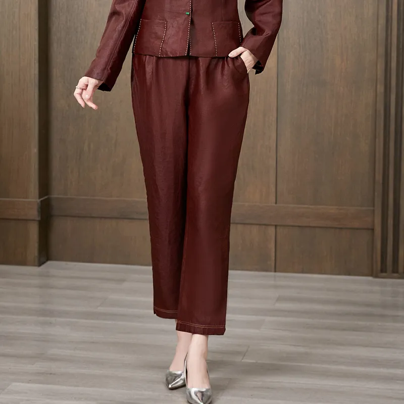 Yi Mengyuan Silk Casual Pants Women's-4