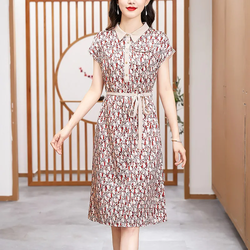 Yi Mengyuan Silk Short Sleeved Dress Women's-2