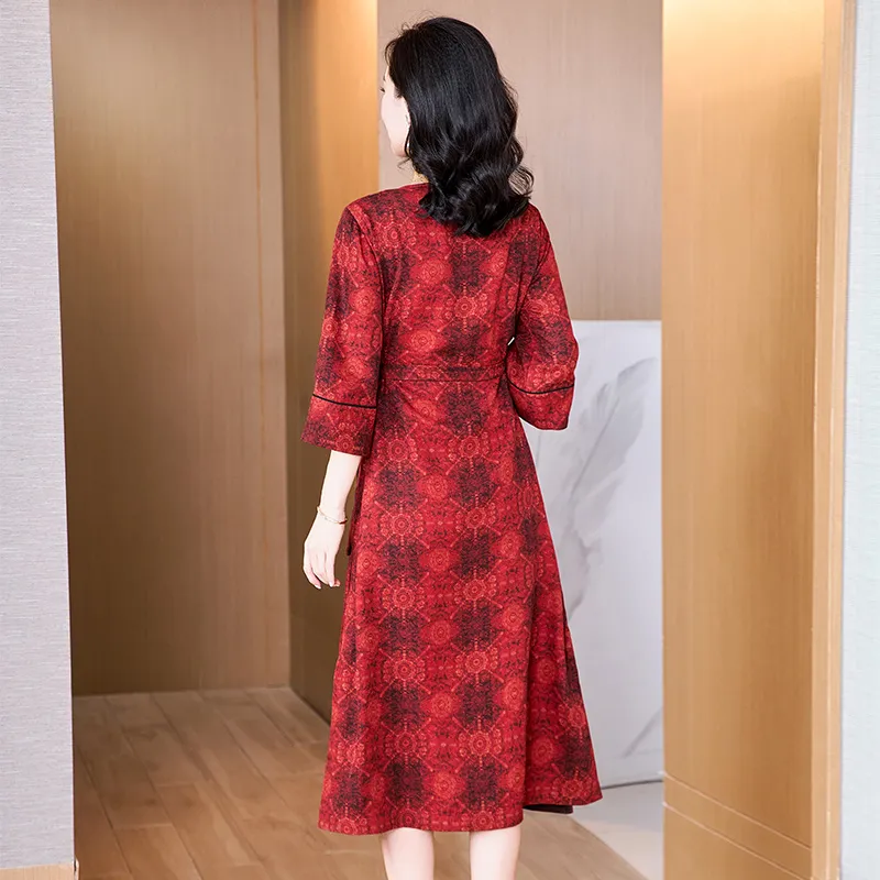 Yi Mengyuan Silk Short Sleeved Dress Women's-1