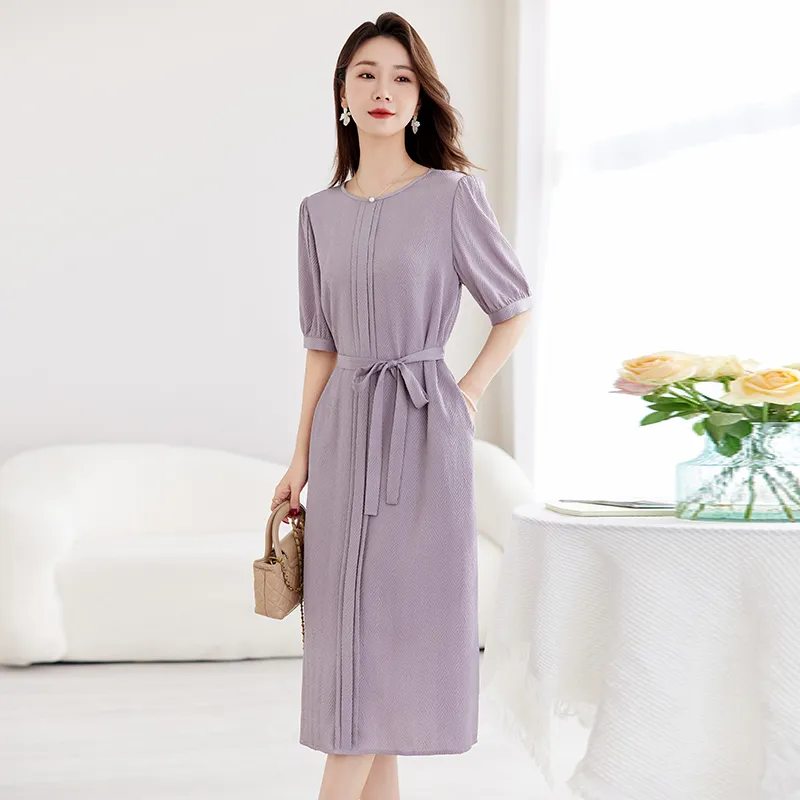 Yi Mengyuan Silk Short Sleeved Dress Women's-10
