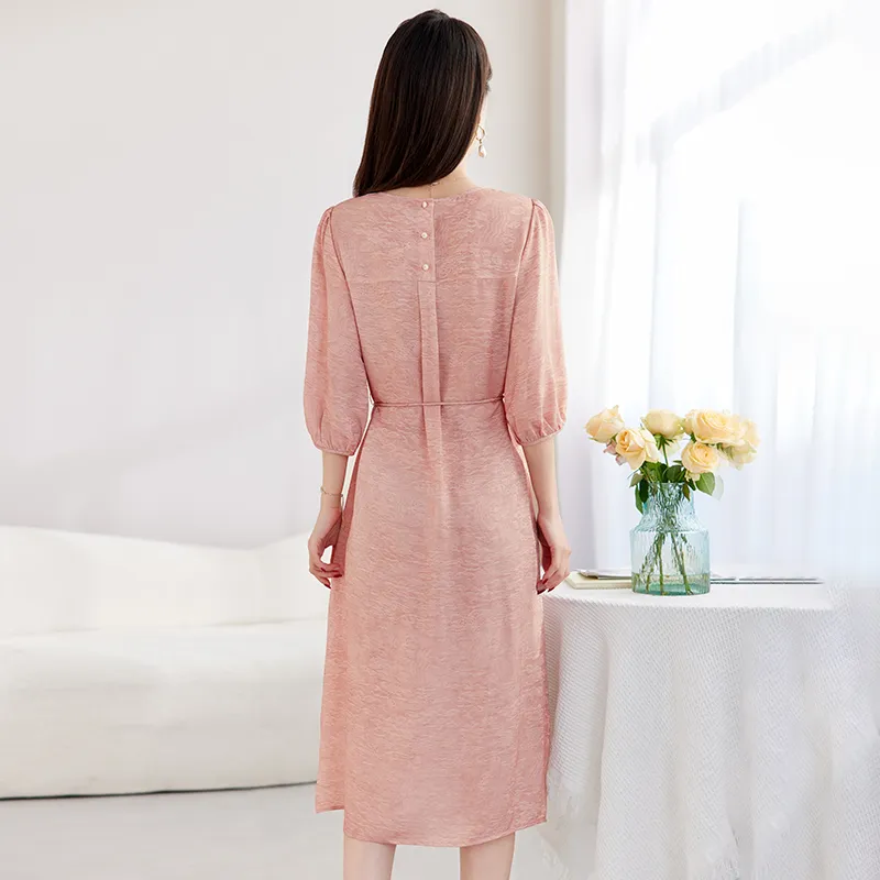 Yi Mengyuan Silk Short Sleeved Dress Women's-10