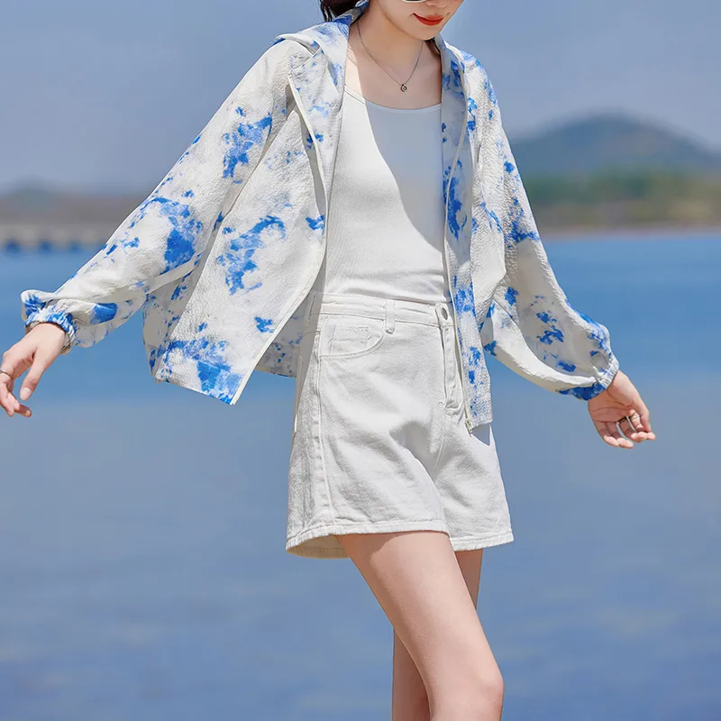 Yi Mengyuan Silk Jackets & Coats Women's Sky Blue-2