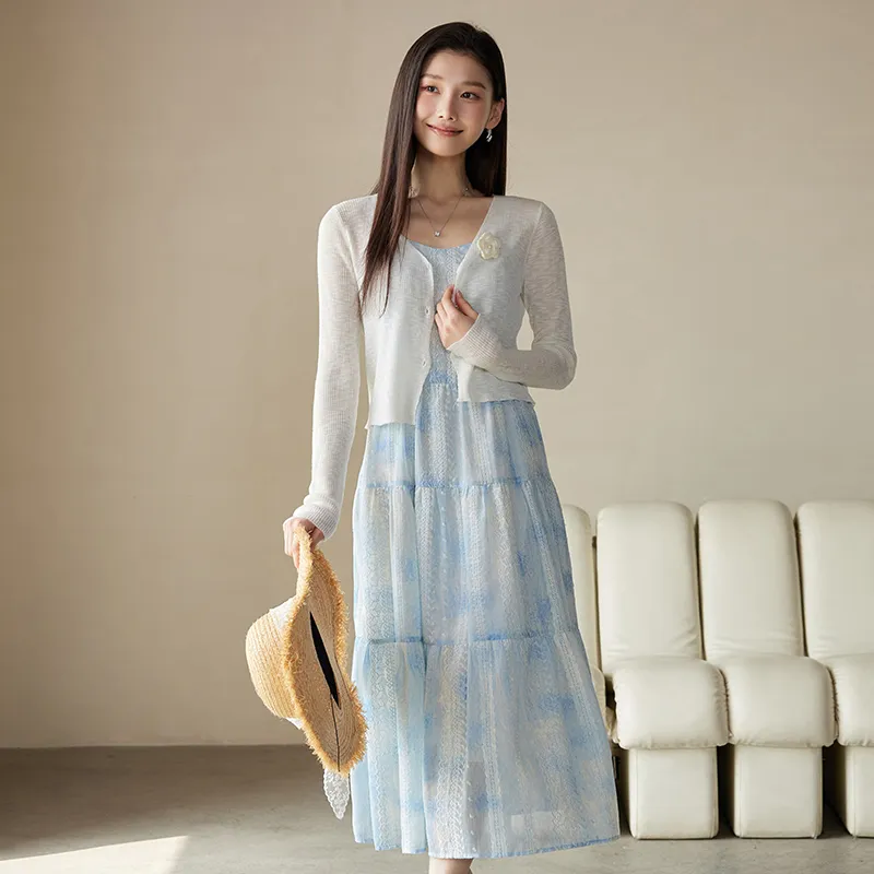 Yi Mengyuan Two Piece Skirt Sets Women's-11