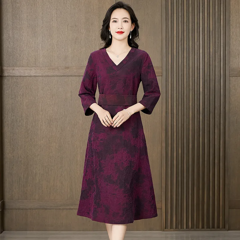 Yi Mengyuan Silk Short Sleeved Dress Women's-3