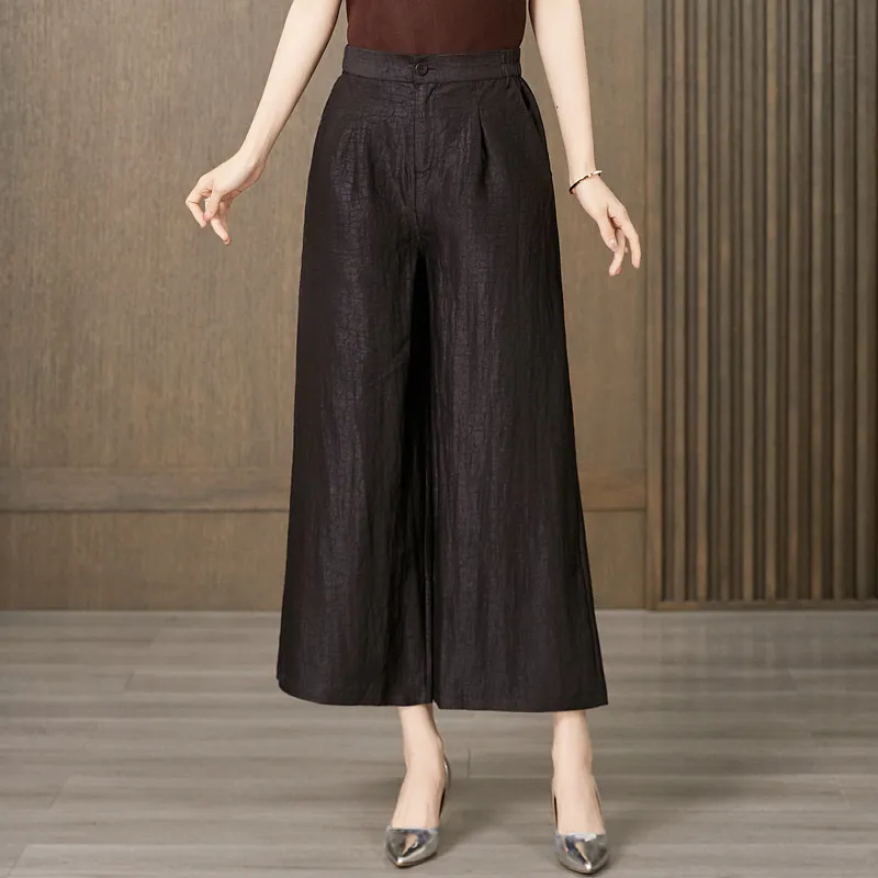 Yi Mengyuan Silk Casual Pants Women's-3