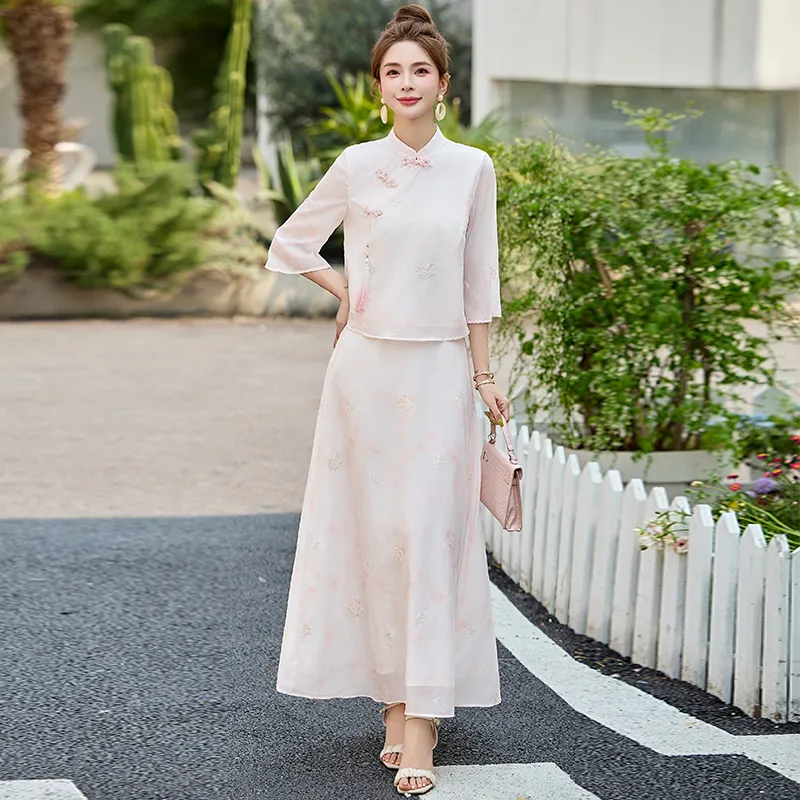 Yi Mengyuan Two Piece Skirt Sets Women's-3
