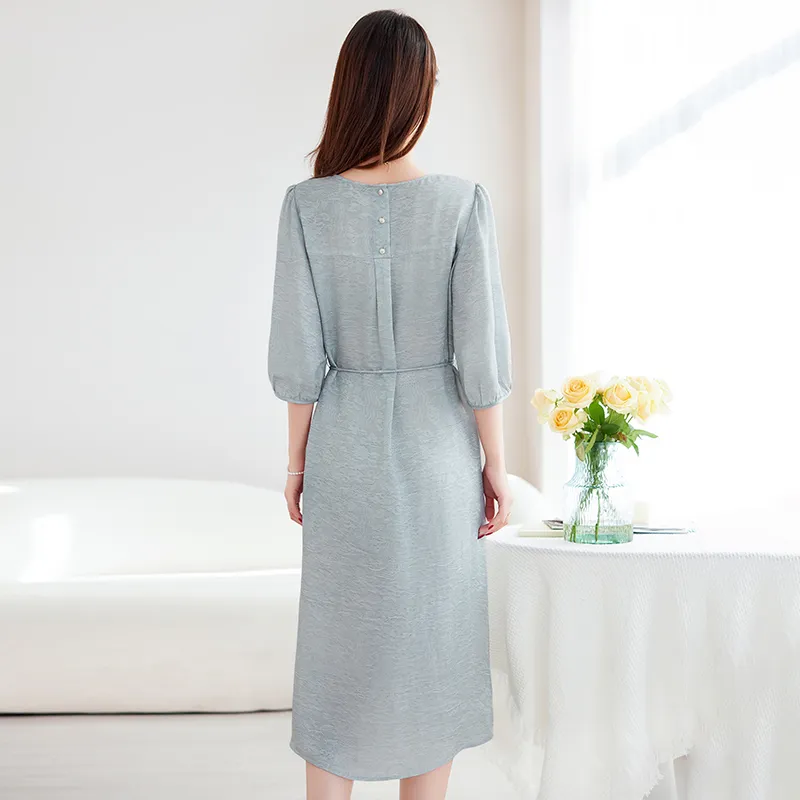 Yi Mengyuan Silk Short Sleeved Dress Women's-4