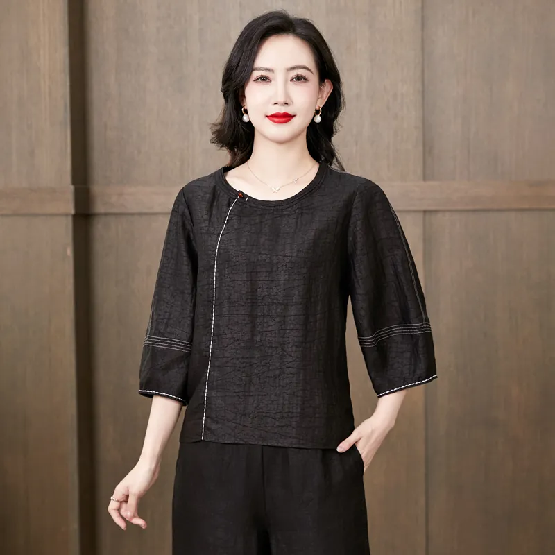 Yi Mengyuan Shirts Women's Black-4