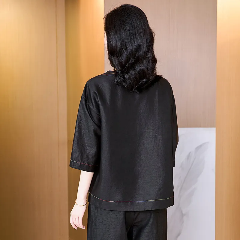 Yi Mengyuan Shirts Women's Black-1