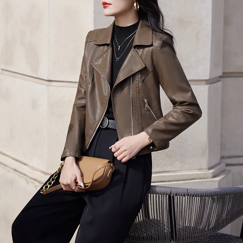 Yi Mengyuan Leather Jacket Women's-5