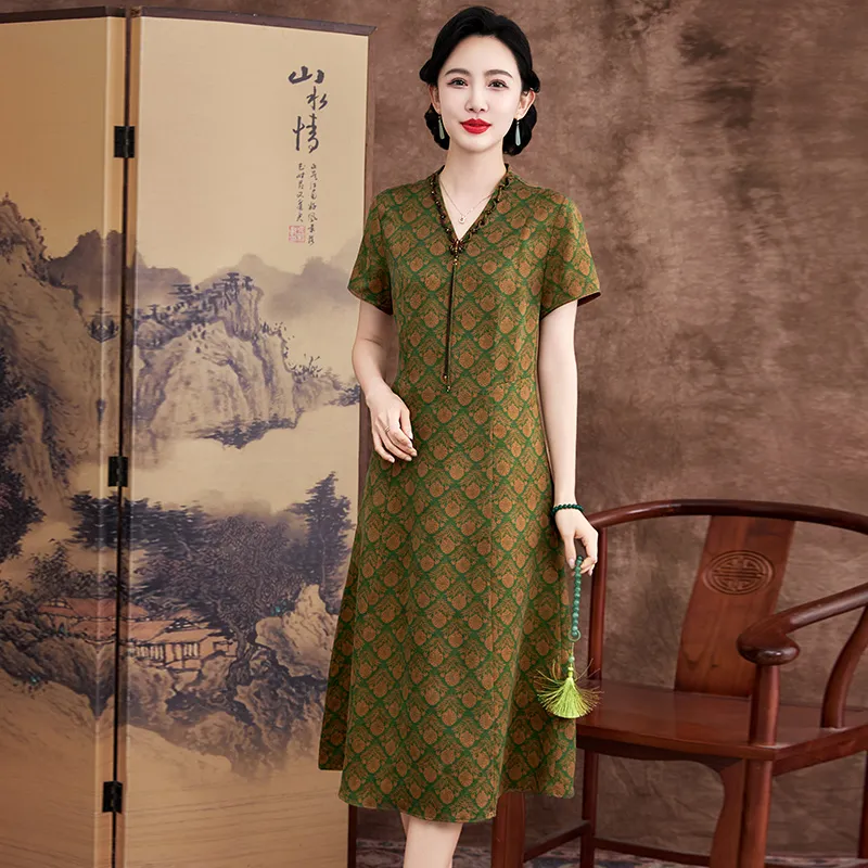 Yi Mengyuan Short Sleeved Dress Women's-2