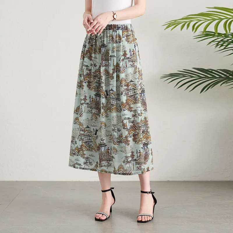 Yi Mengyuan Casual Long Skirt Women's-4
