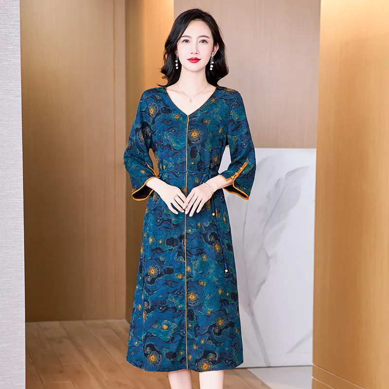 Yi Mengyuan Silk Short Sleeved Dress Women's-6