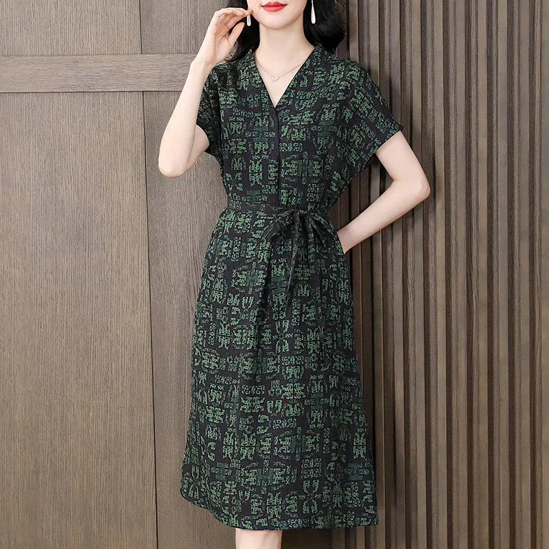 Yi Mengyuan Short Sleeved Dress Women's-4