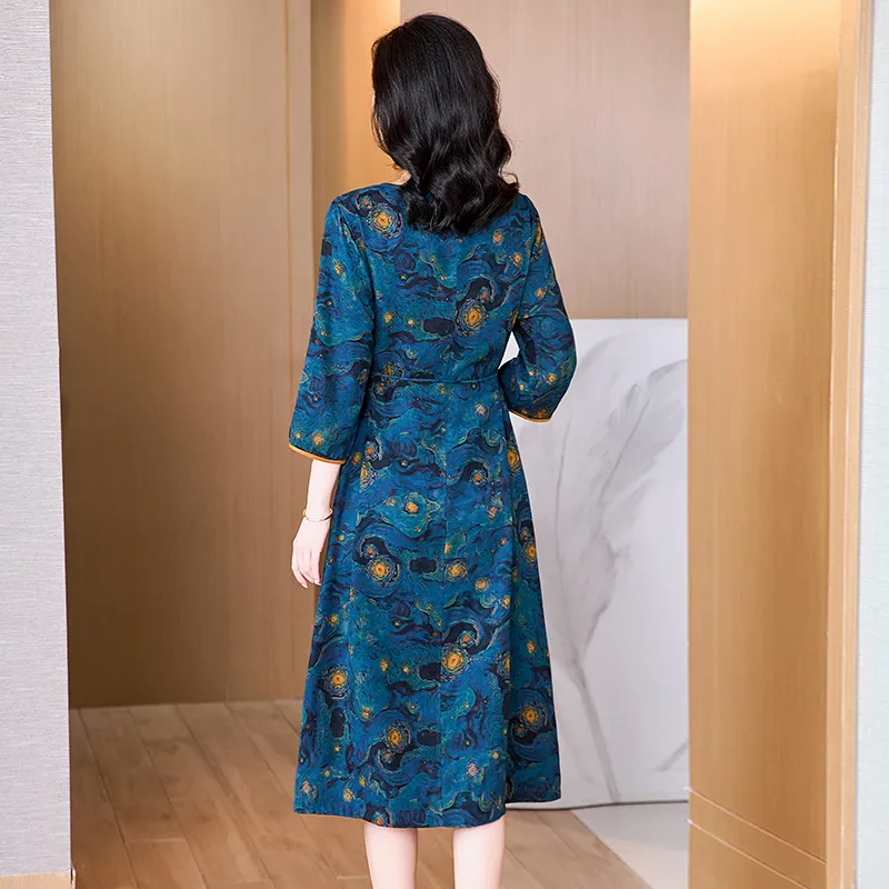 Yi Mengyuan Silk Short Sleeved Dress Women's-2