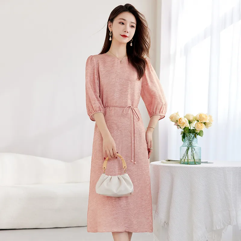 Yi Mengyuan Silk Short Sleeved Dress Women's-7