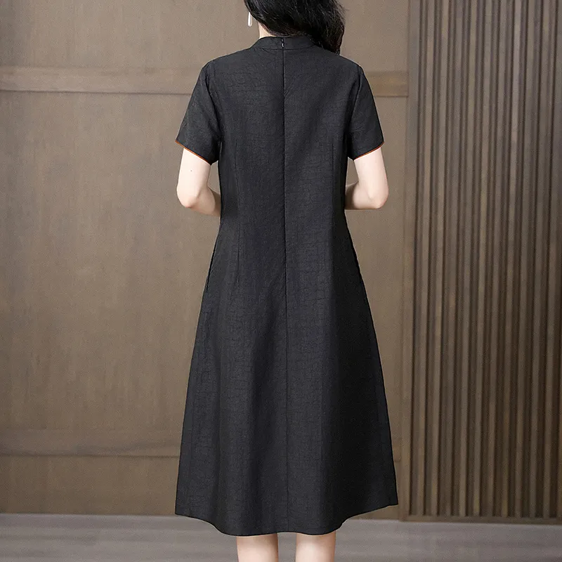 Yi Mengyuan Silk Short Sleeved Dress Women's-1