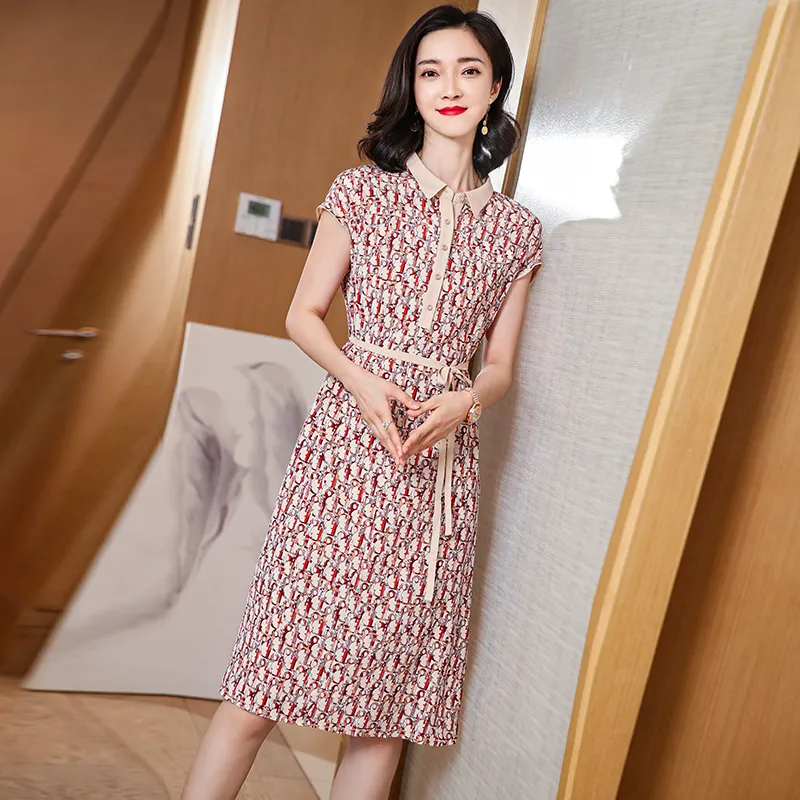 Yi Mengyuan Silk Short Sleeved Dress Women's-2