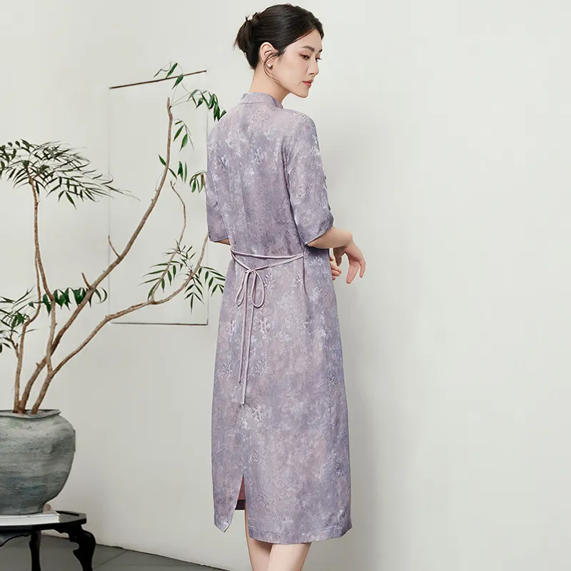 Yi Mengyuan Silk Short Sleeved Dress Women's-3