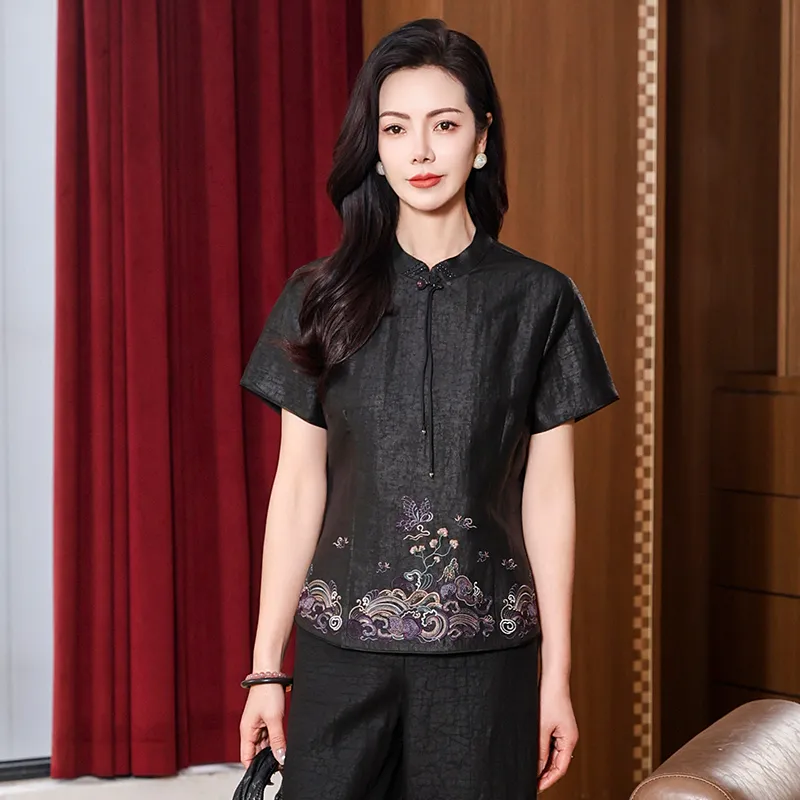 Yi Mengyuan Shirt Women's Black-3