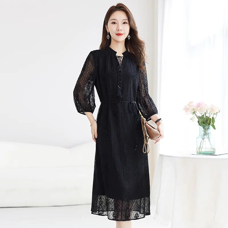 Yi Mengyuan Short Sleeved Dress Women's-5