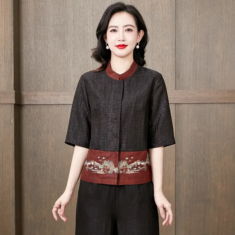 Yi Mengyuan Shirts Women's Black-2