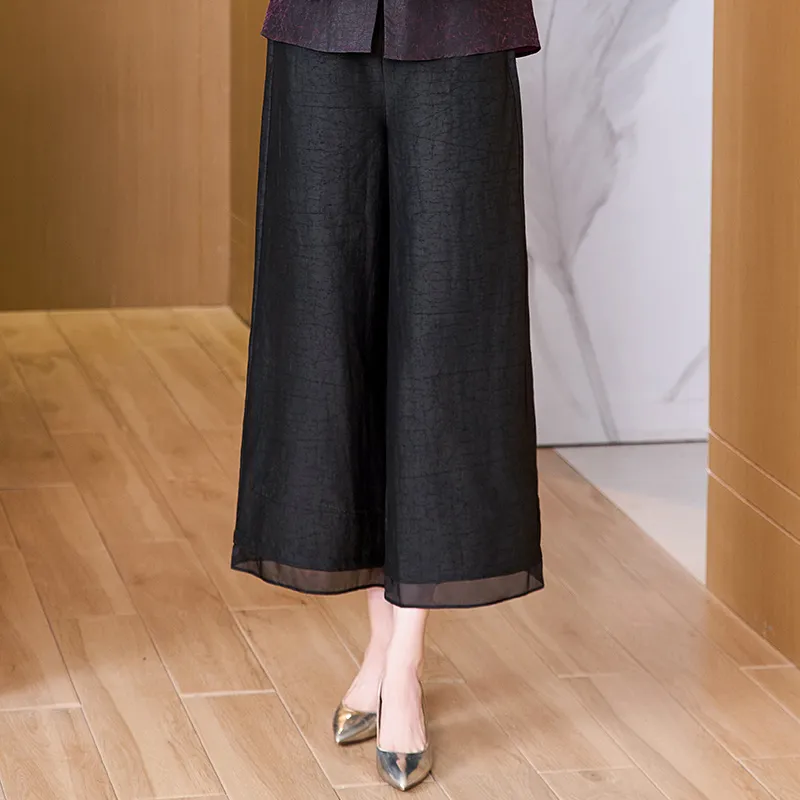 Yi Mengyuan Silk Casual Pants Women's-5