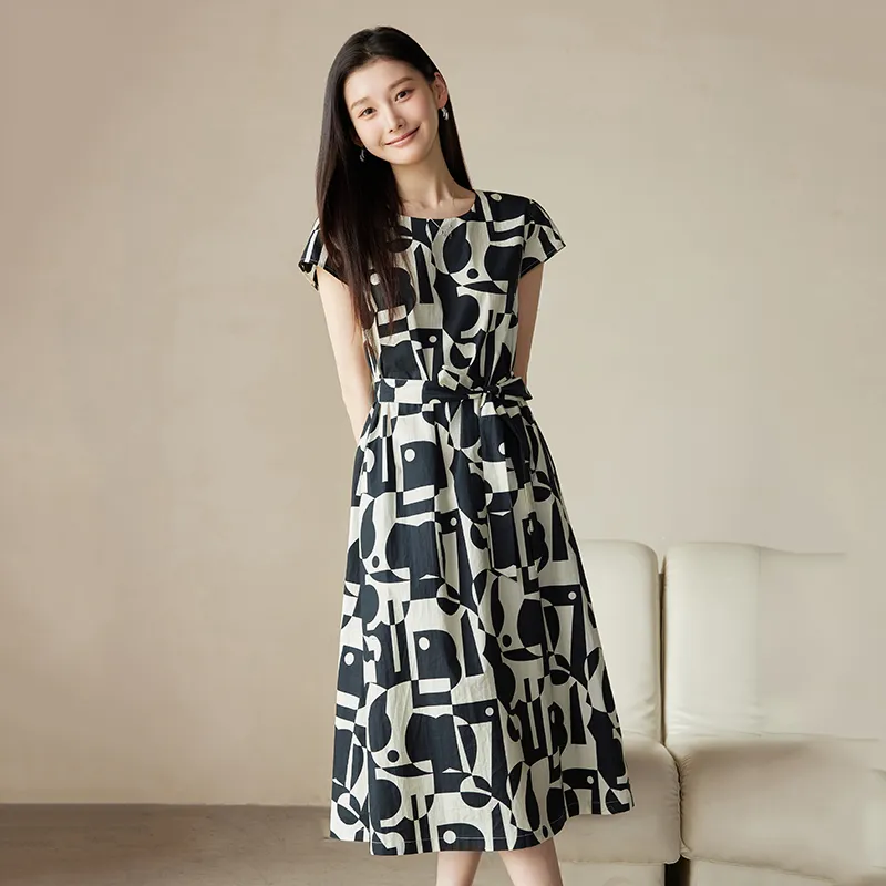 Yi Mengyuan Short Sleeved Dress Women's-4