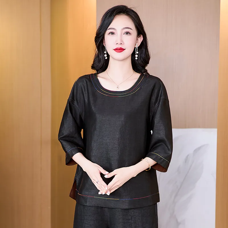 Yi Mengyuan Shirts Women's Black-5