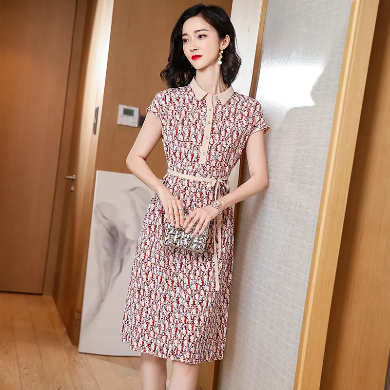 Yi Mengyuan Silk Short Sleeved Dress Women's-4