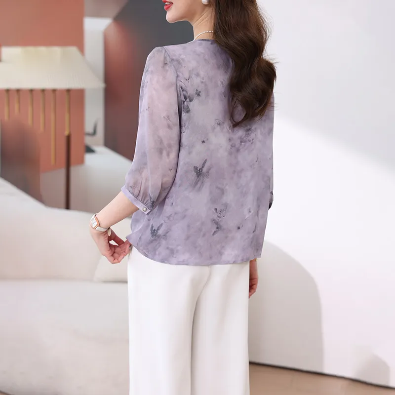 Yi Mengyuan Shirts Women's Butterfly Flower-1