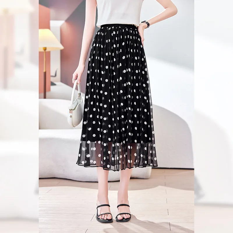Yi Mengyuan Silk Casual Long Skirt Women's-3