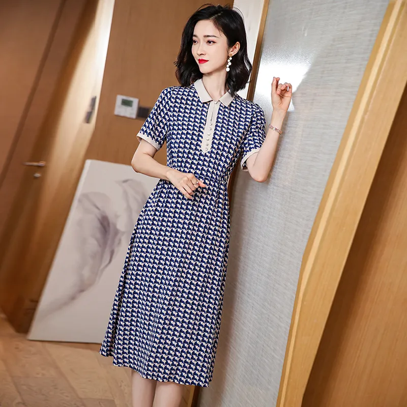Yi Mengyuan Silk Short Sleeved Dress Women's-8