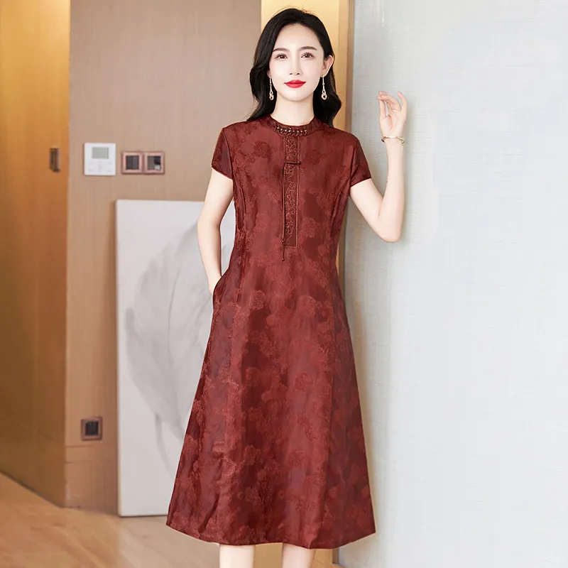 Yi Mengyuan Short Sleeved Dress Women's-3