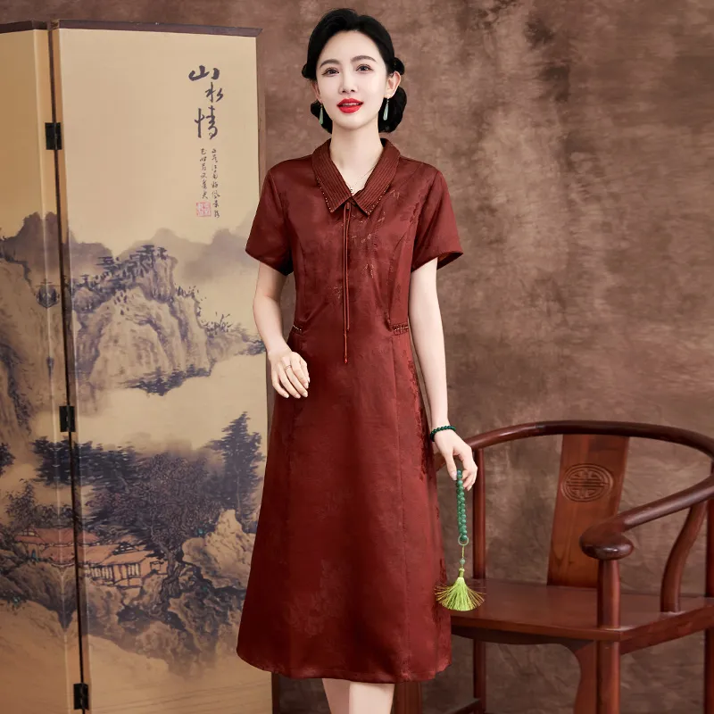 Yi Mengyuan Short Sleeved Dress Women's-3