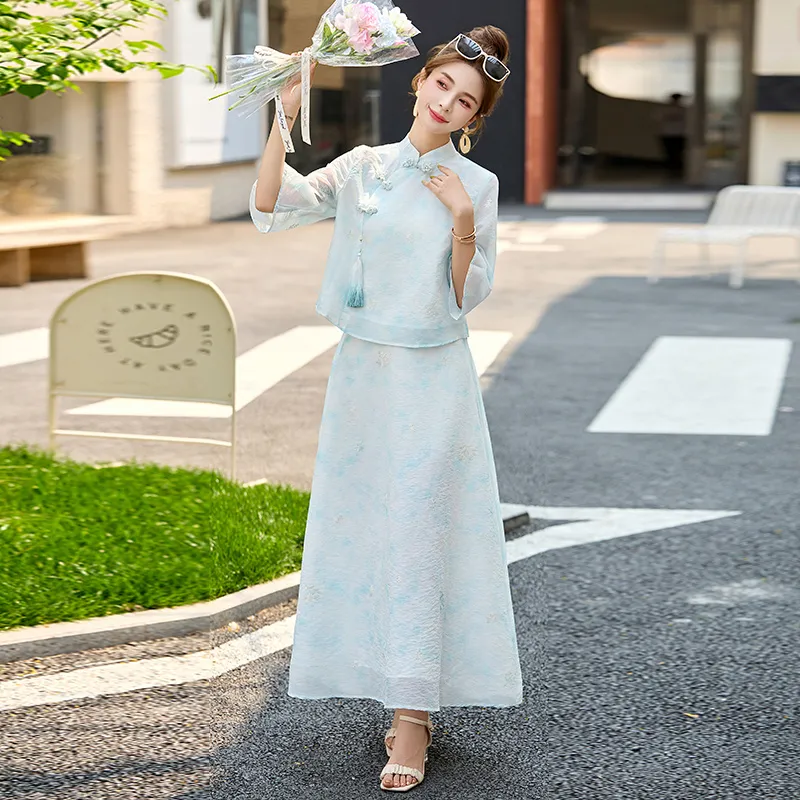 Yi Mengyuan Two Piece Skirt Sets Women's-6