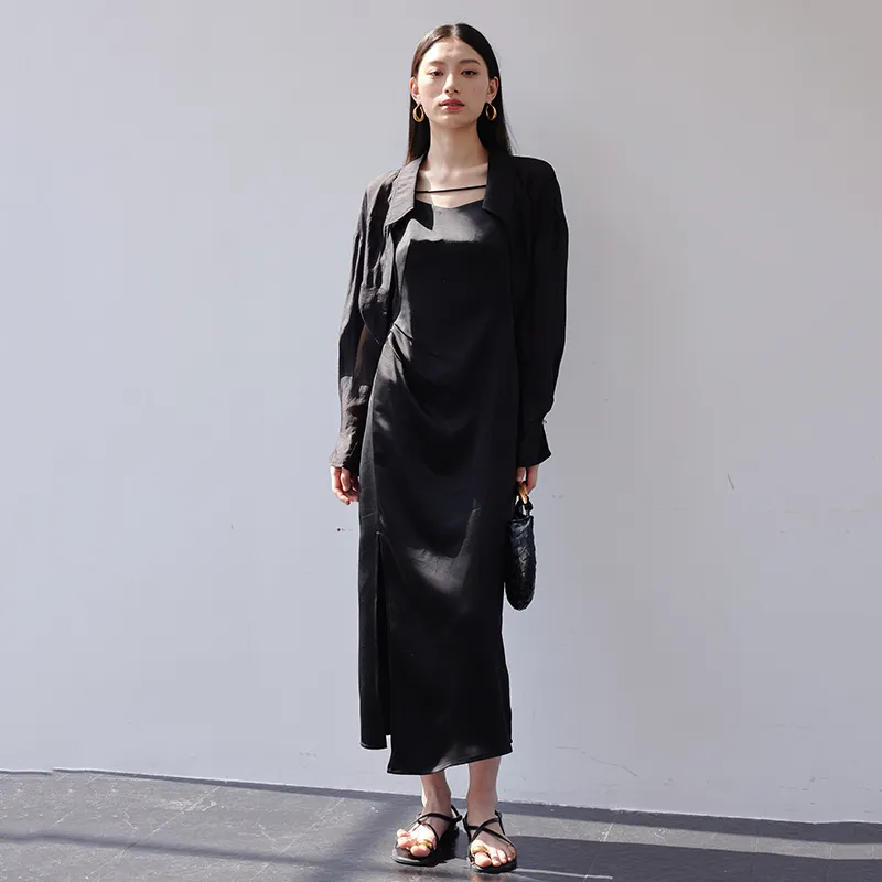 Yi Mengyuan Skirt Set Women's Black-3