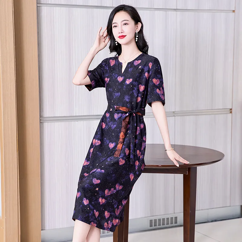 Yi Mengyuan Silk Short Sleeved Dress Women's-1