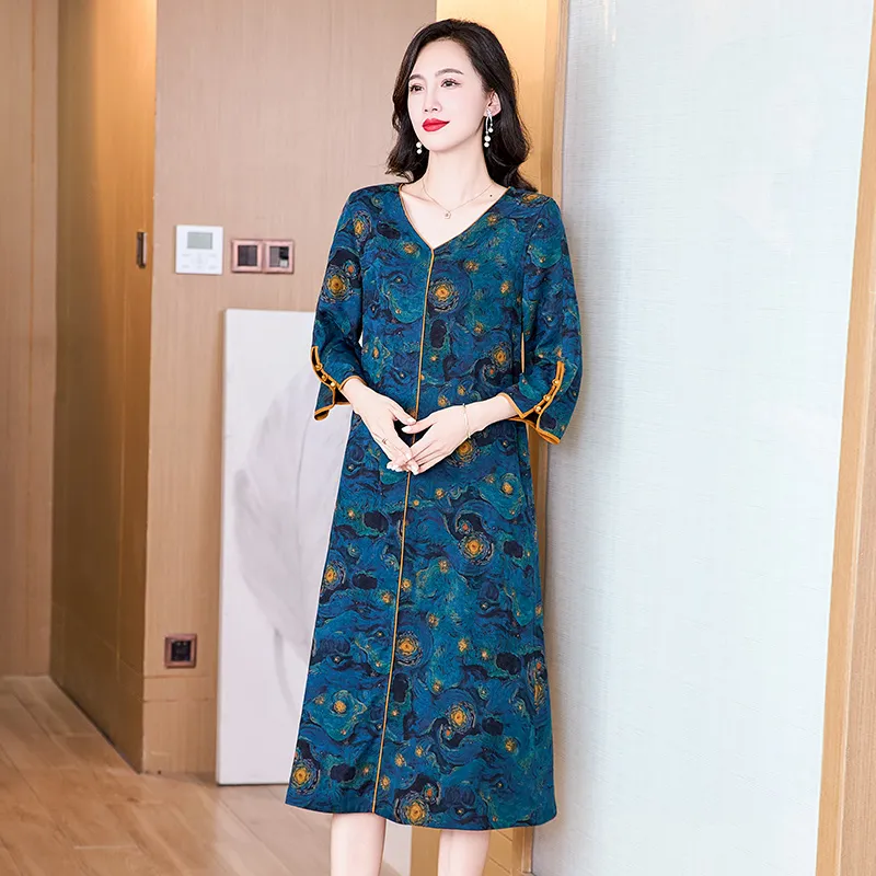 Yi Mengyuan Silk Short Sleeved Dress Women's-1