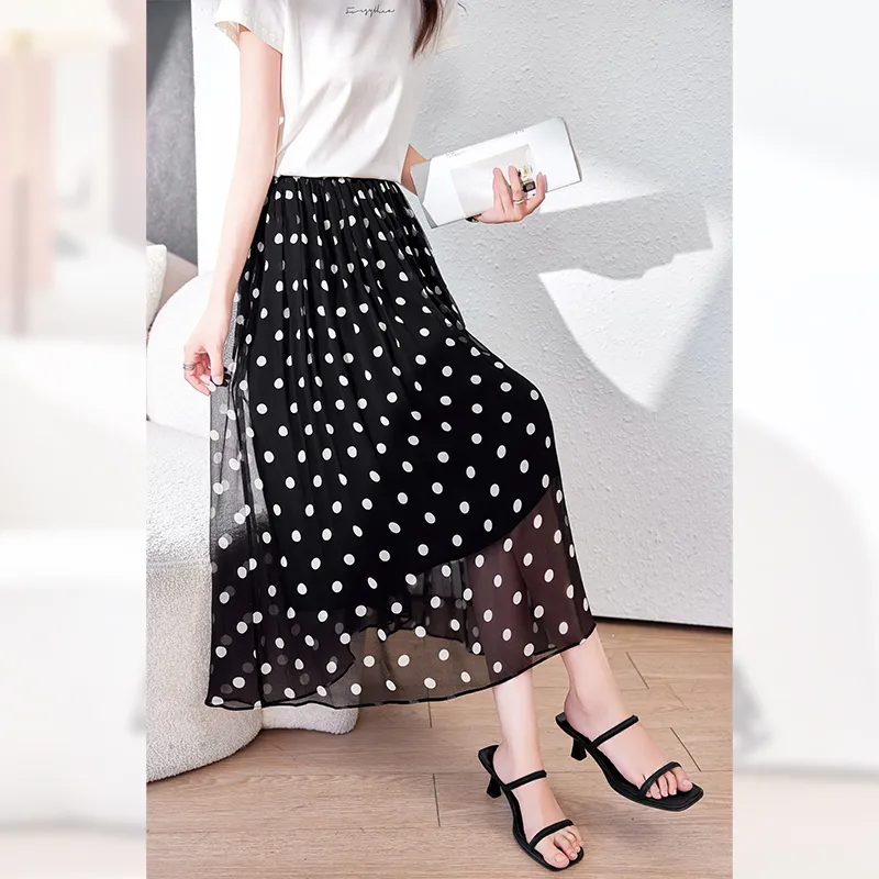 Yi Mengyuan Silk Casual Long Skirt Women's-2
