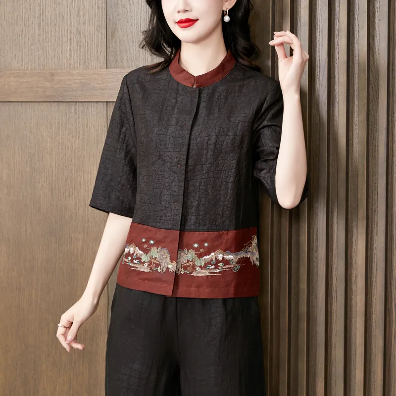 Yi Mengyuan Shirts Women's Black-4