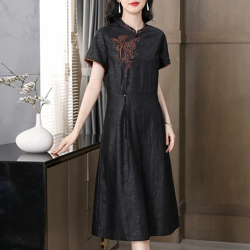 Yi Mengyuan Short Sleeved Dress Women's-3